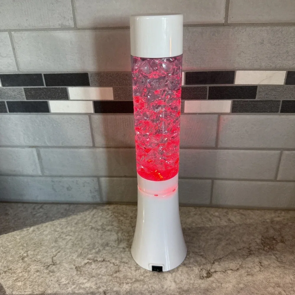 Crystal Color Changing Ambient Light Lamp 13 Inch Tall White Battery Operated